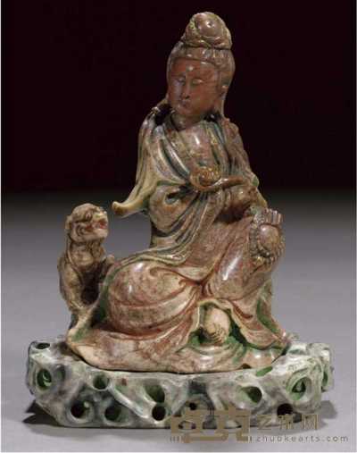 18th century A painted soapstone figure of Guanyin 